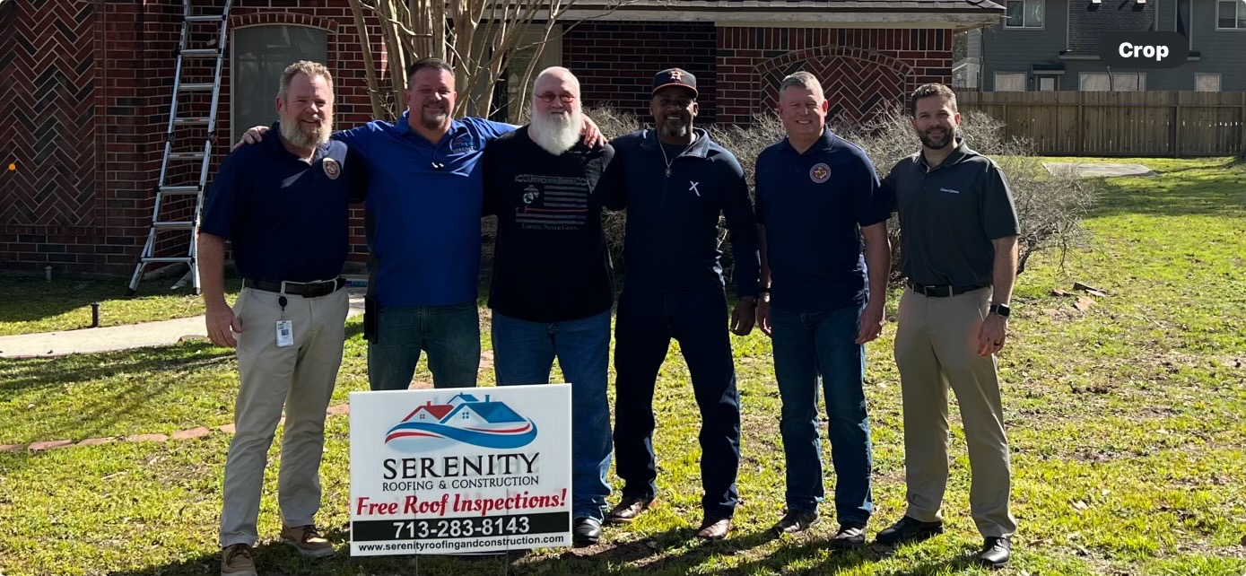 The Serenity Roofing crew on a job site